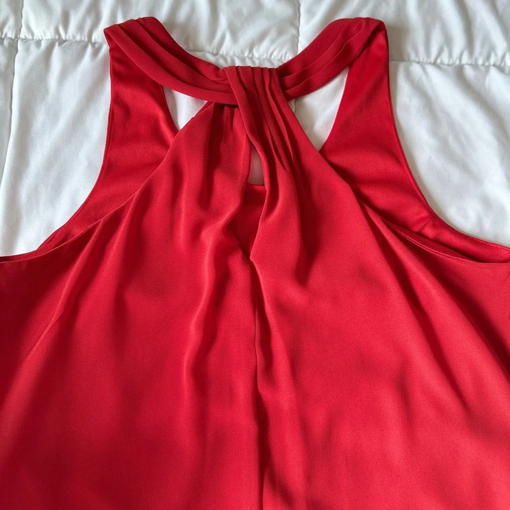 BCX Dress Keyhole-Back Sleeveless Halter Short Party Shift Dress (S) - Picture 3 of 3